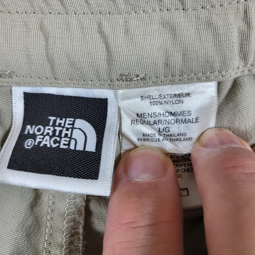 The North Face Convertible Hiking Pants Mens L Beige Outdoor Zip Off Lightweight